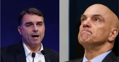 Flávio diz que Moraes faz advocacia administrativa e que mulher do ministro ganha para fingir que advoga